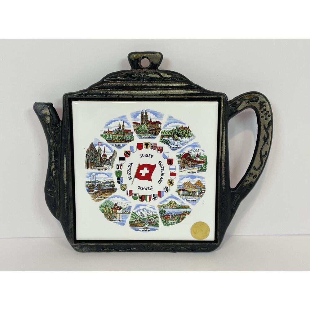 Vintage Villeroy And‎ Boch Teapot Trivet Suisse Schweiz Svizera Switzerland